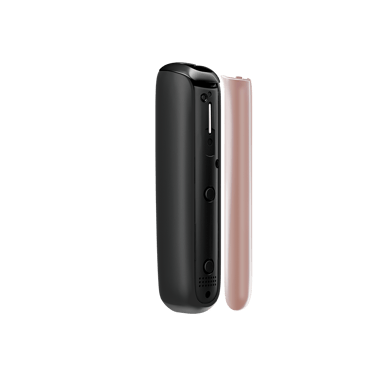 Vista lateral del panel frontal para Ploom Aura en color Rose Gold, separado del dispositivo.