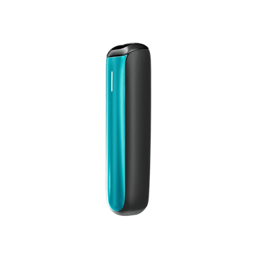 Vista lateral del accesorio Panel Frontal para Ploom Aura en color Ocean Blue.