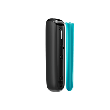 Vista lateral del panel frontal para Ploom Aura en color Ocean Blue, separado del dispositivo.