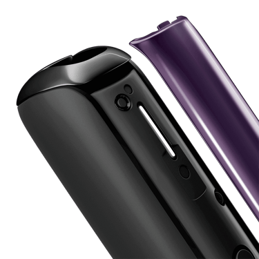 Primer plano del panel frontal Lavender para Ploom Aura, separado del dispositivo.