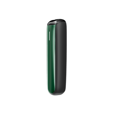 Vista lateral del accesorio Panel Frontal para Ploom Aura en color Amazon Green.