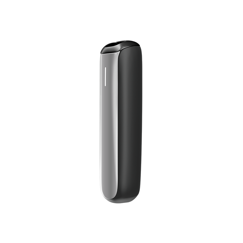 Vista lateral del accesorio Panel Frontal para Ploom Aura en color Lunar Silver.